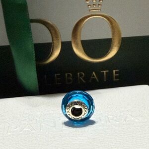 Pandora Faceted Turquoise Murano Charm